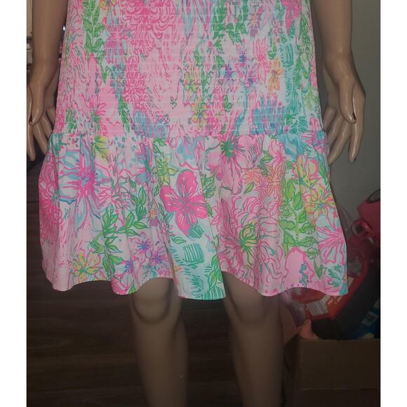NEW Lilly Pulitzer Size L Evelina Smocked Shift Dress in Multi Paradise Found - Picture 3 of 12